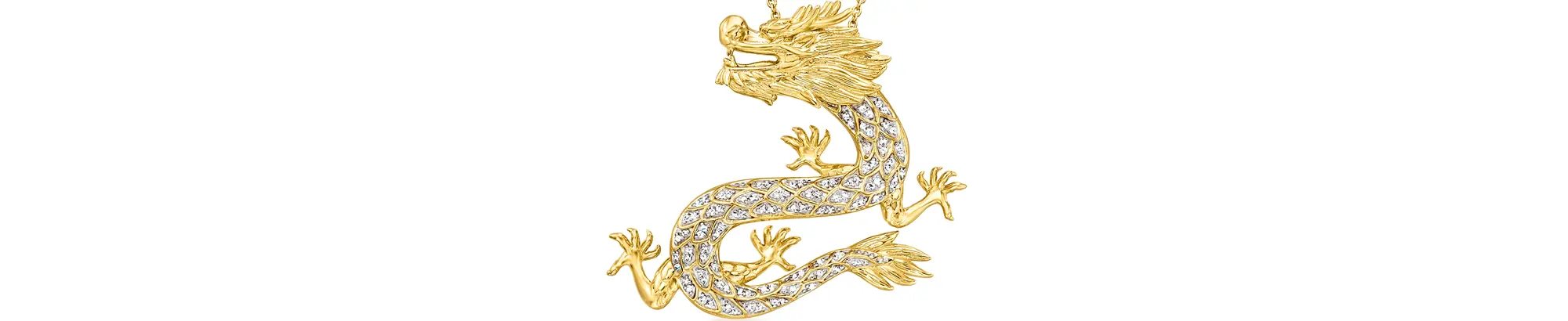 Dragon pendant necklace in jade and gold - Premium dragon charm and jewelry collection